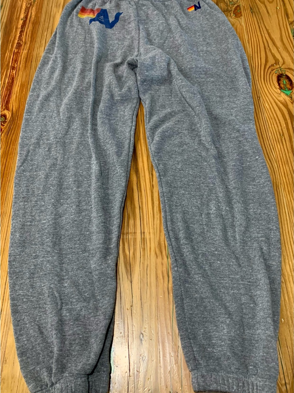 Aviator Nation Heather Grey Logo Sweatpants Tri-Blend Joggers Unisex Medium USA